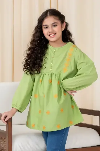 Rollover Emb Olive Top