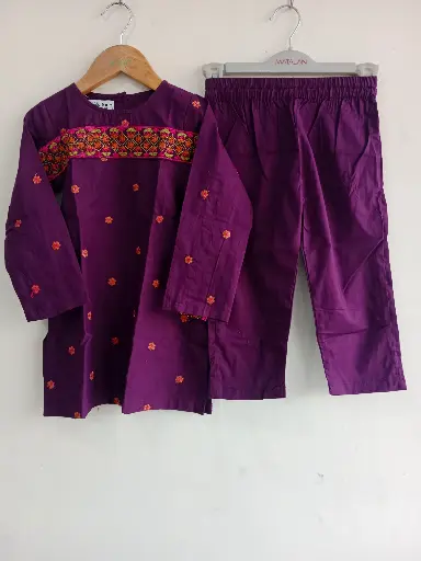 KC Purple 2 PC EMB Suit