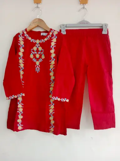 KC Red Golden Emb 2PC