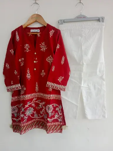 KC Red Emb 2PC