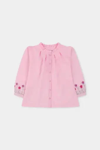 Rollover Emb Pink Top