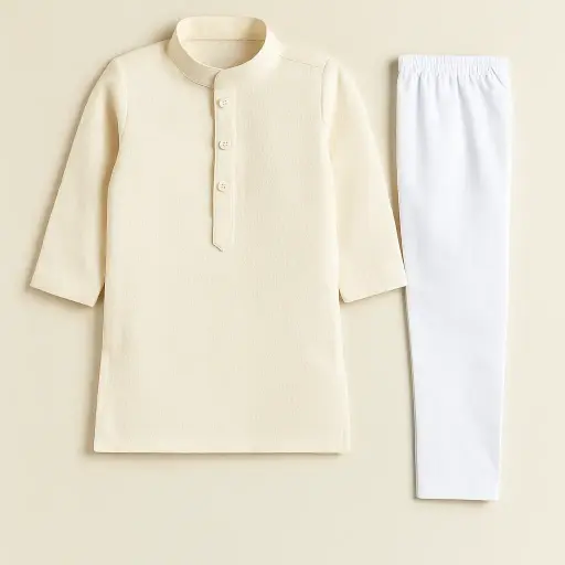 Boys Off Whit Kurta Trouser
