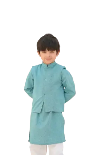 Boys Aqua Green Kurta Trouser 