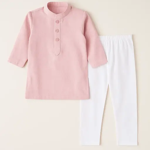 Boys Pink Kurta Trouser