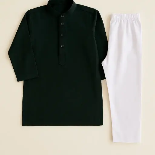 Boys Kahi Green Kurta Trouser